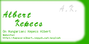 albert kepecs business card